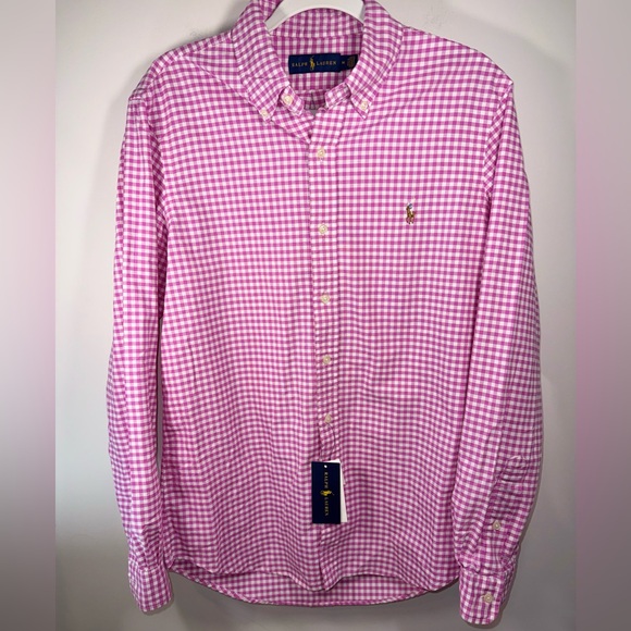 Ralph Lauren Other - Ralph Lauren NWT Pink Checkered Men's Button Down Shirt size Medium